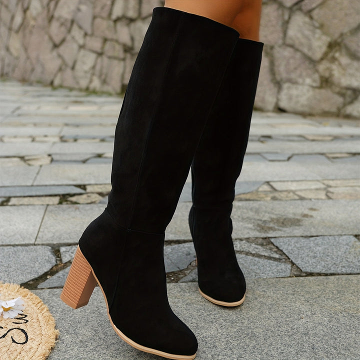 Bexley | Women's Knee High Block Heel Boots - Camel - Image 3