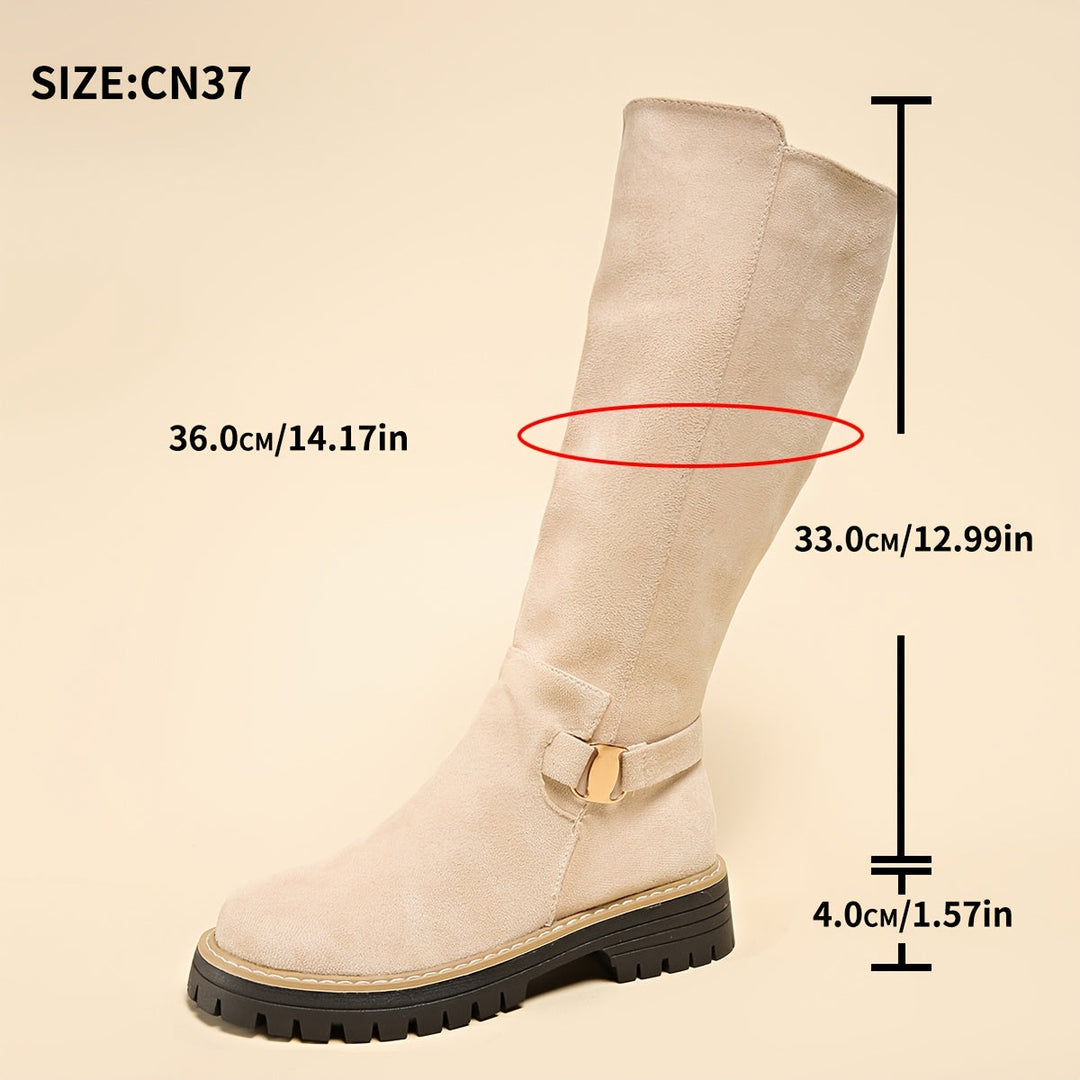 Bexley | Women's Knee High Boots with Block Heel - Black - Image 12
