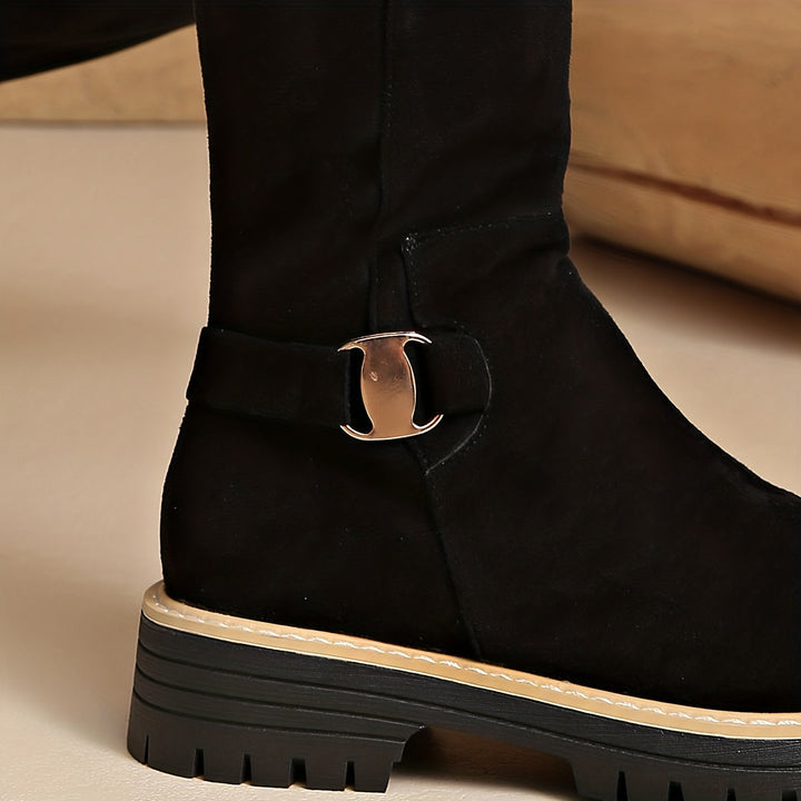 Bexley | Women's Knee High Boots with Block Heel - Black - Image 8