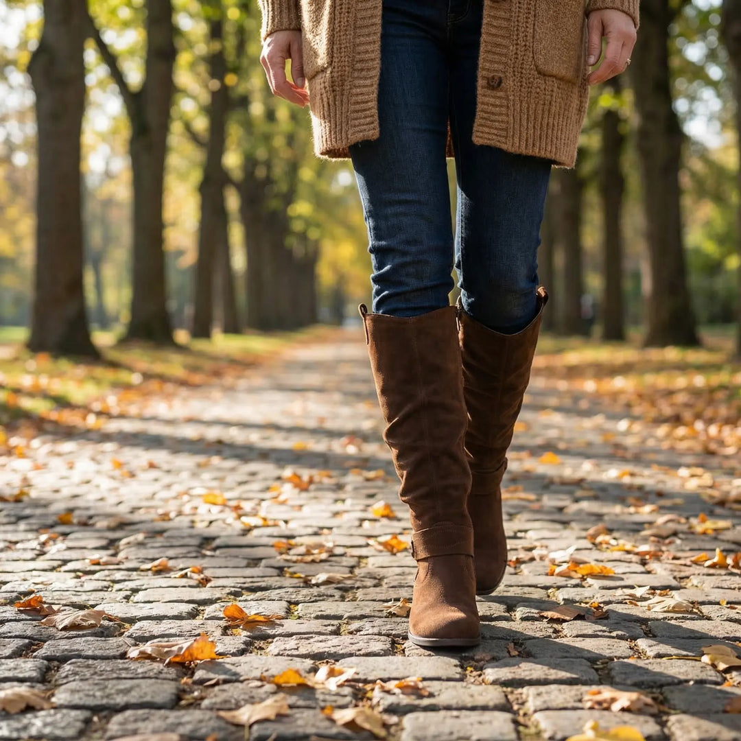 Bexley | Women's Knee High Slouch Boots - Taupe - Image 10