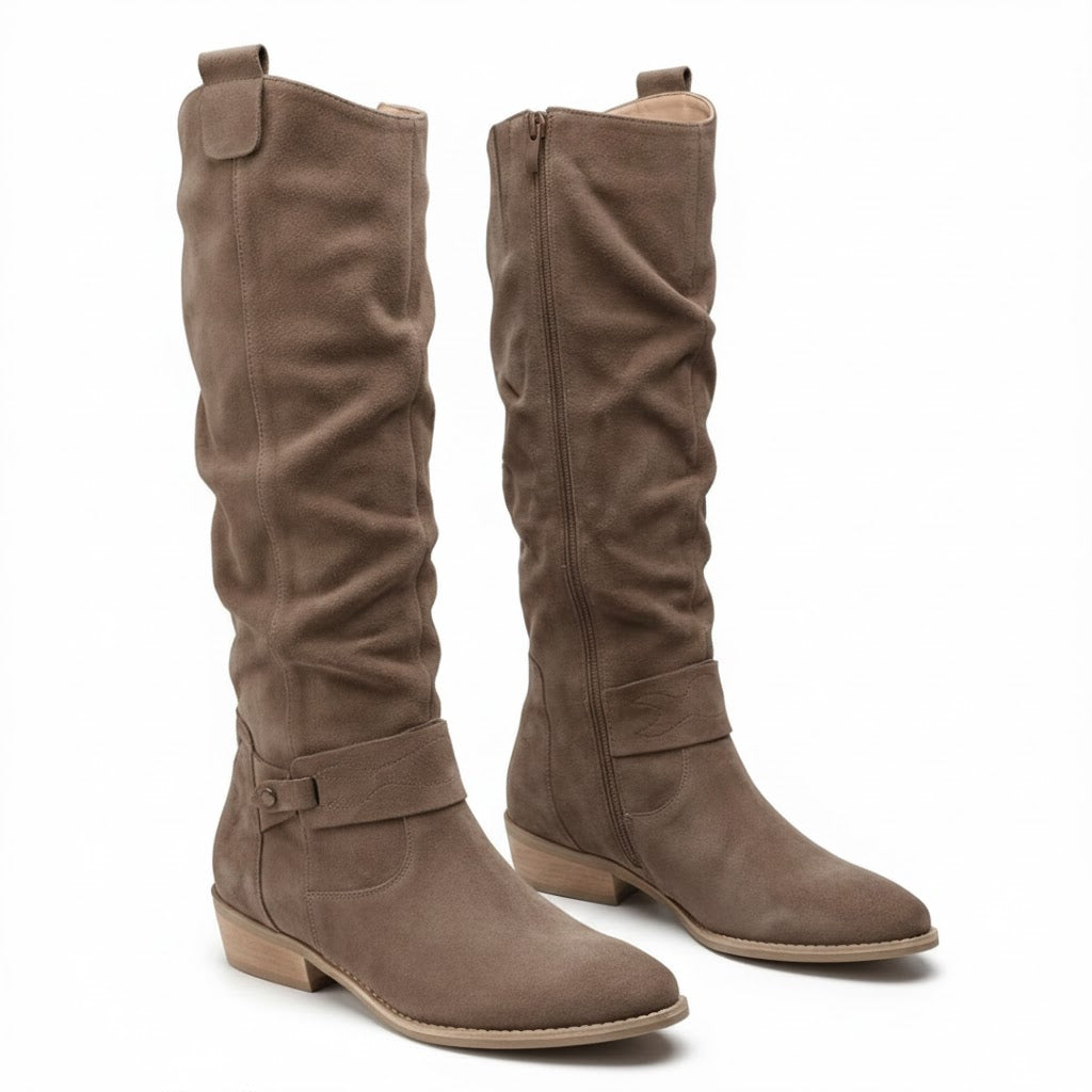 Bexley | Women's Knee High Slouch Boots - Taupe - Image 11