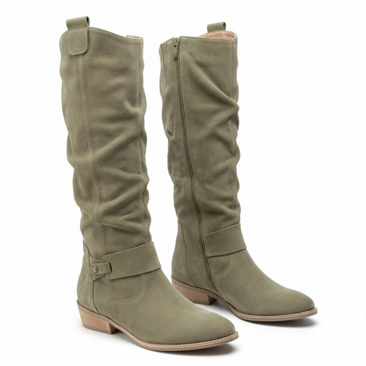 Bexley | Women's Knee High Slouch Boots - Taupe - Image 12