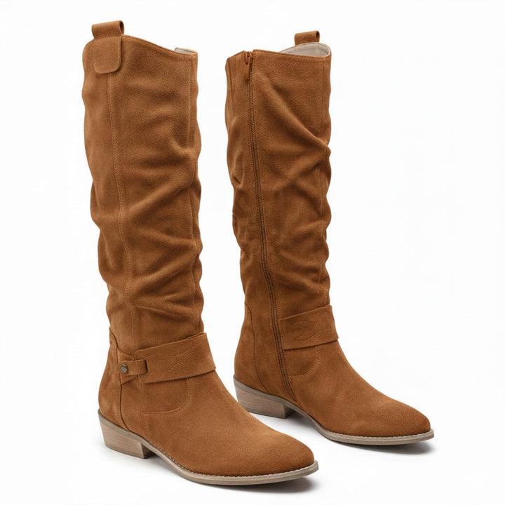 Bexley | Women's Knee High Slouch Boots - Taupe - Image 13