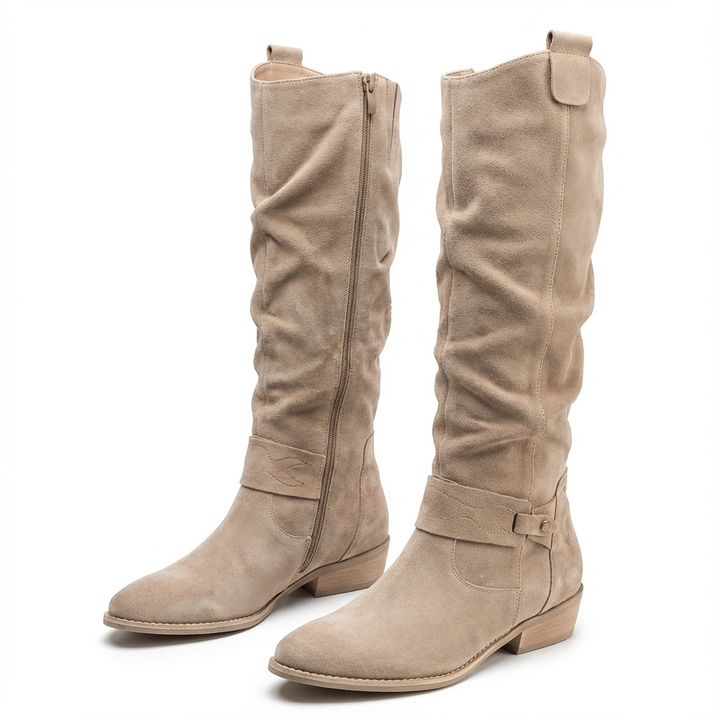 Bexley | Women's Knee High Slouch Boots - Taupe - Image 2
