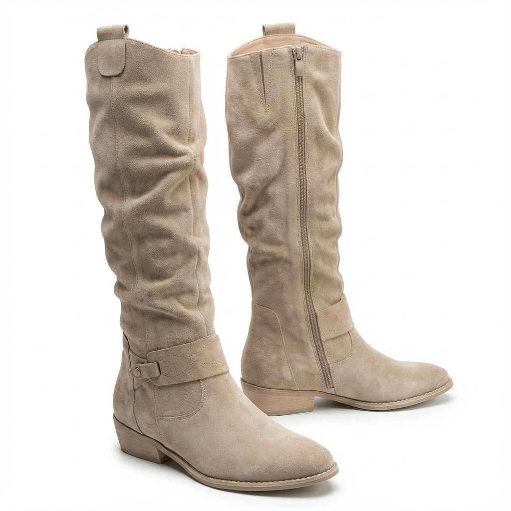 Bexley | Women's Knee High Slouch Boots - Taupe - Image 3