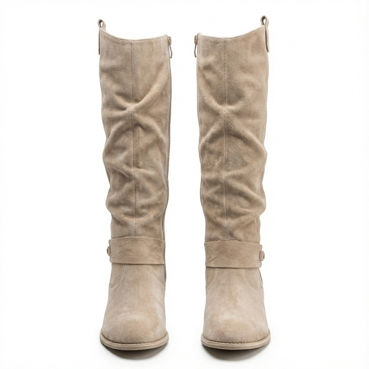 Bexley | Women's Knee High Slouch Boots - Taupe - Image 4