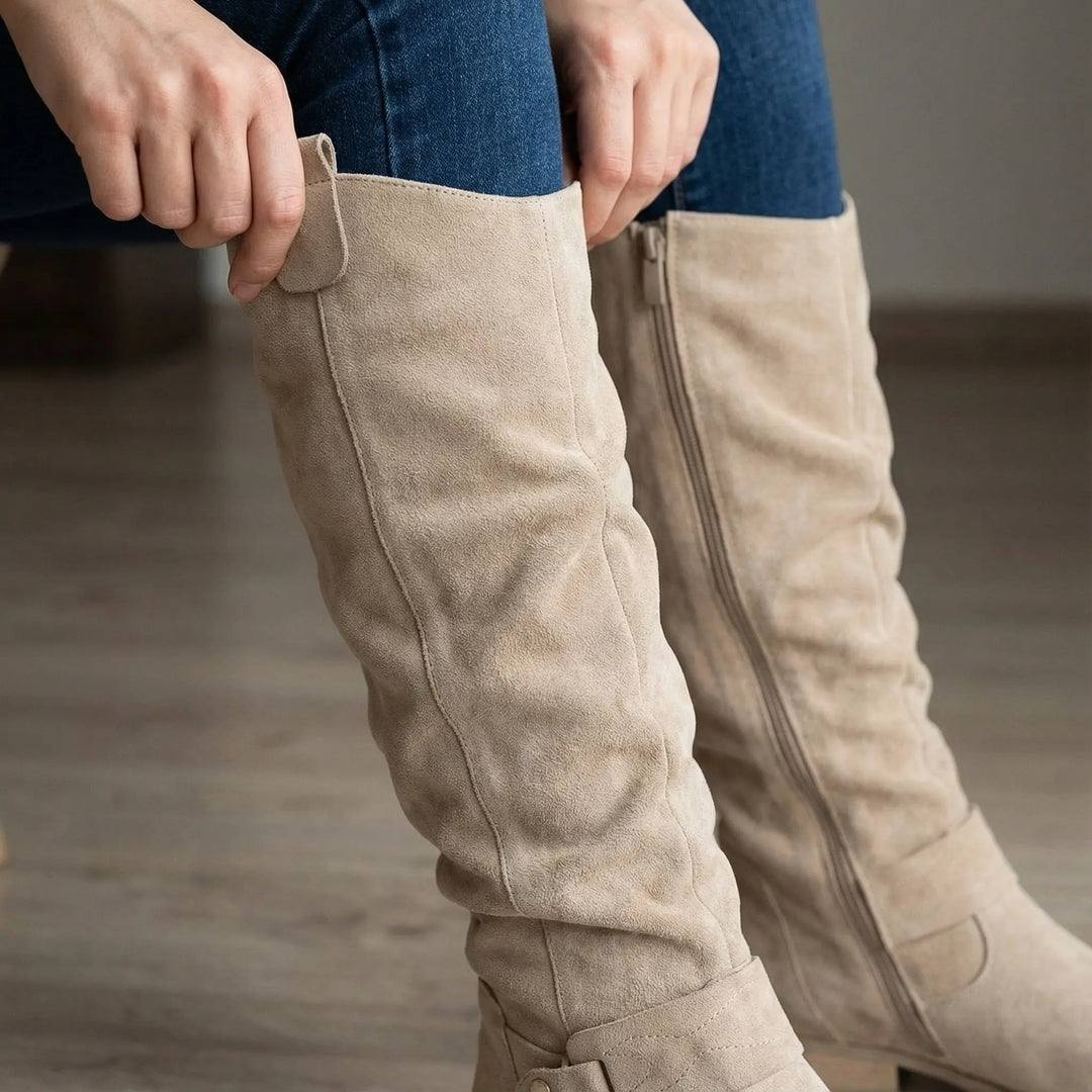 Bexley | Women's Knee High Slouch Boots - Taupe - Image 7