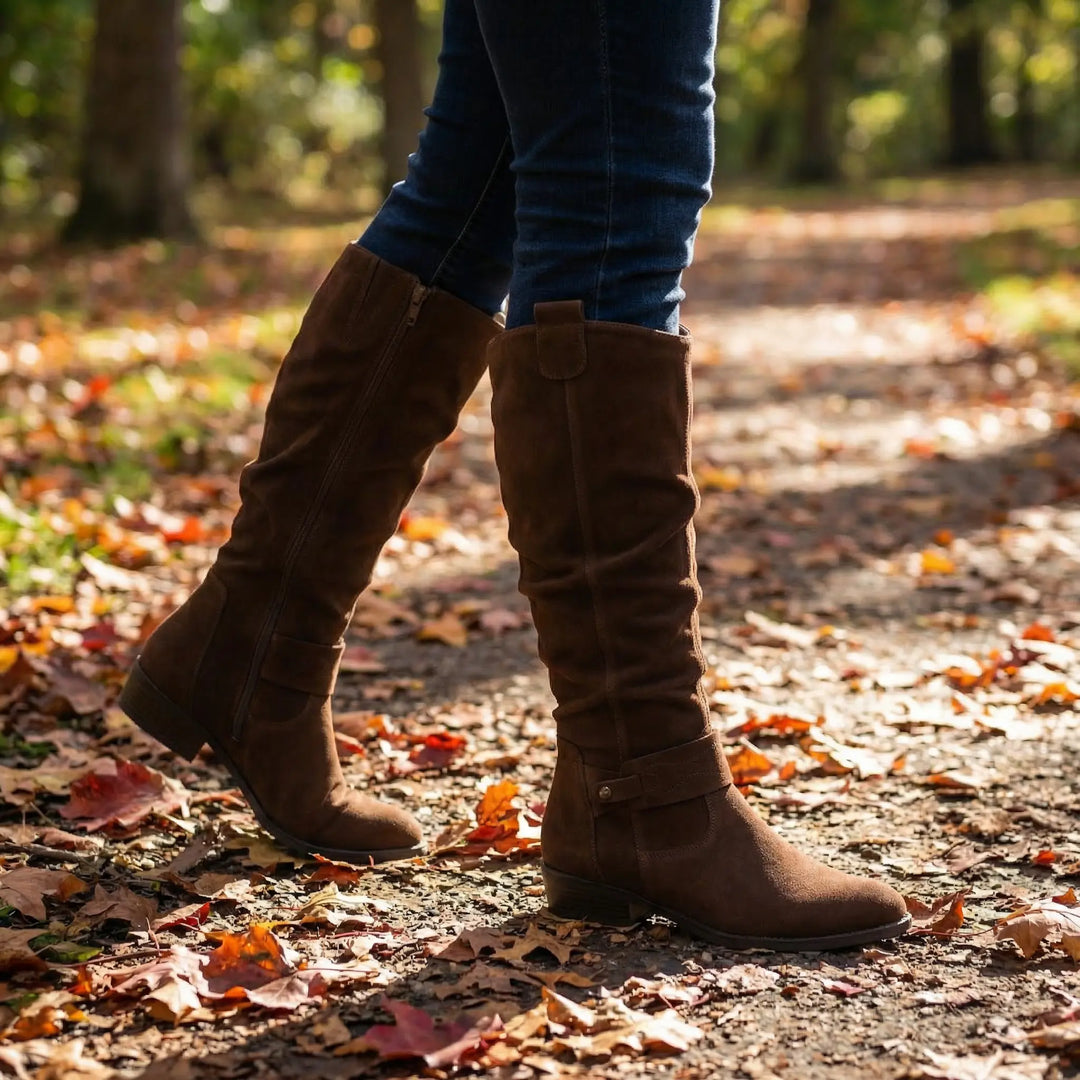 Bexley | Women's Knee High Slouch Boots - Taupe - Image 9