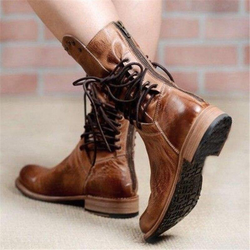Bexley | Women's Lace-Up Ankle Boot with Western Detail - Camel - Image 6