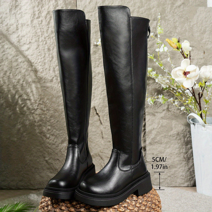 Bexley | Women's Over-the-Knee Flat Boots - Dark Brown - Image 5