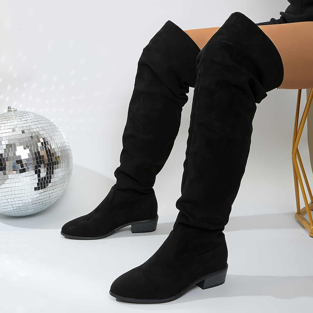 Bexley | Women's Over the Knee Slouch Boots - Grey - Image 10
