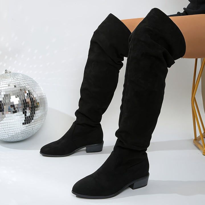 Bexley | Women's Over the Knee Slouch Boots - Grey - Image 10