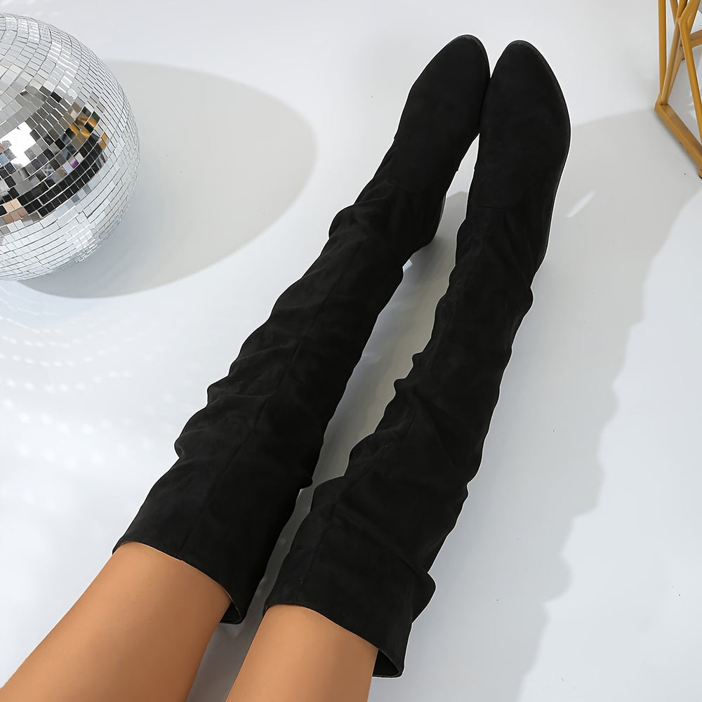 Bexley | Women's Over the Knee Slouch Boots - Grey - Image 4
