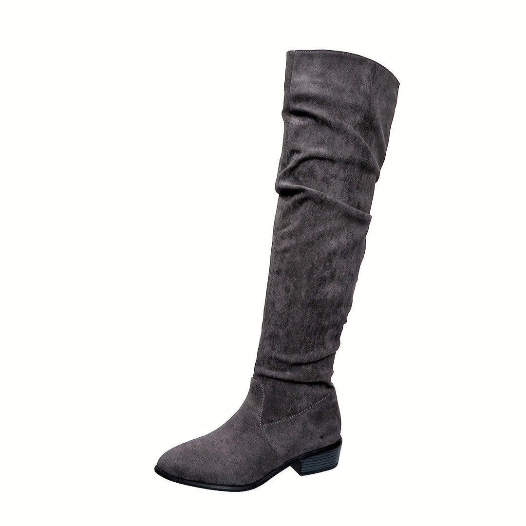 Bexley | Women's Over the Knee Slouch Boots - Grey - Image 9