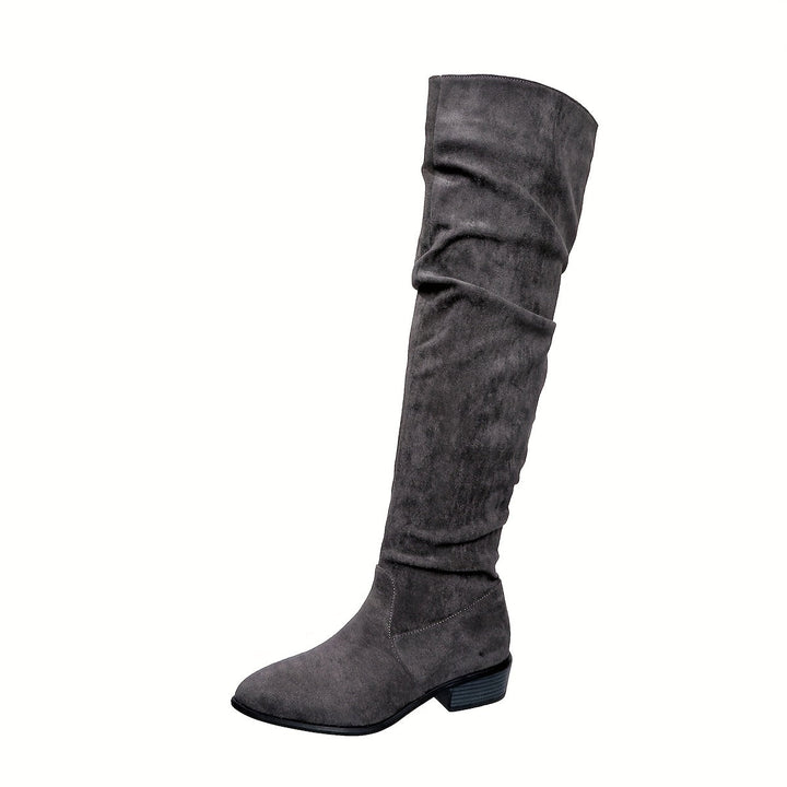 Bexley | Women's Over the Knee Slouch Boots - Grey - Image 9