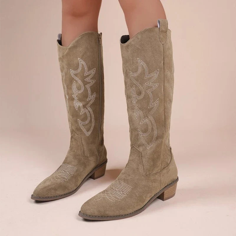 Bexley | Women's Wide Calf Western Cowboy Boots - Camel - Image 4