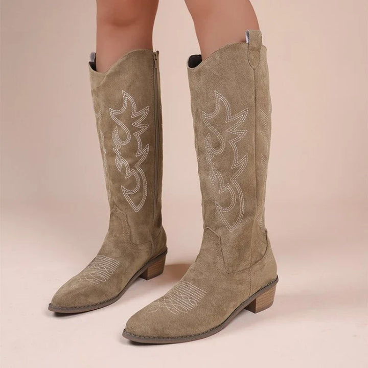 Bexley | Women's Wide Calf Western Cowboy Boots - Camel - Image 4
