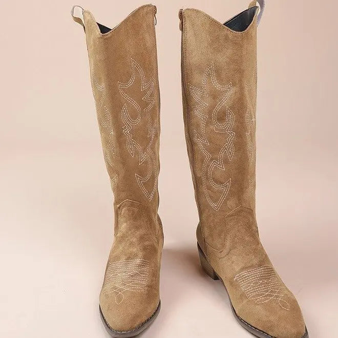 Bexley | Women's Wide Calf Western Cowboy Boots - Camel - Image 5