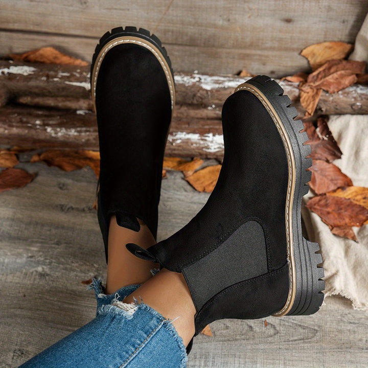 Blythe | Women's Chelsea Platform Ankle Boots - Black - Image 1