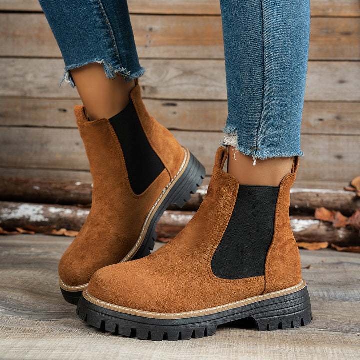 Blythe | Women's Chelsea Platform Ankle Boots - Black - Image 14