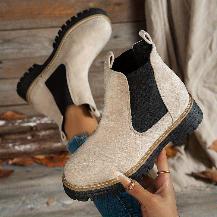 Blythe | Women's Chelsea Platform Ankle Boots - Black - Image 5
