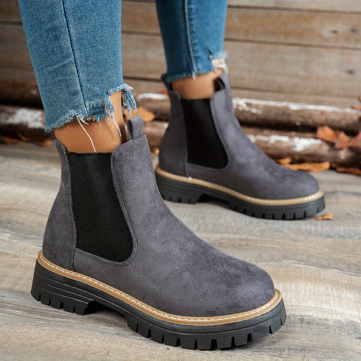 Blythe | Women's Chelsea Platform Ankle Boots - Black - Image 8