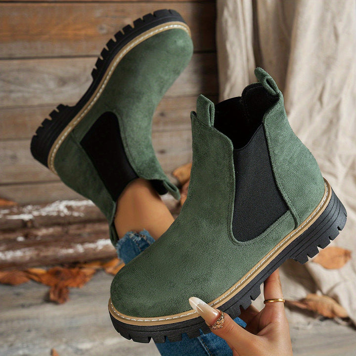 Blythe | Women's Chelsea Platform Ankle Boots - Black - Image 9