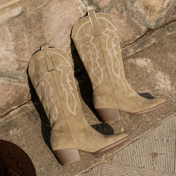 Blythe | Women's Wide Calf Western Cowboy Boots - Purple - Image 11