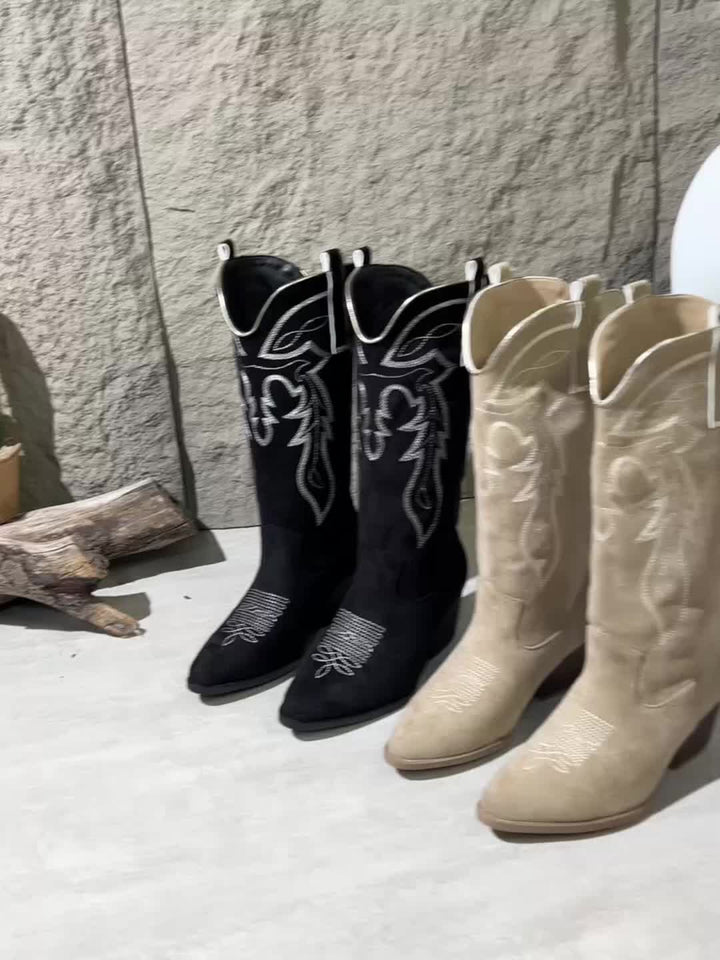 Blythe | Women's Wide Calf Western Cowboy Boots - Purple - Image 15