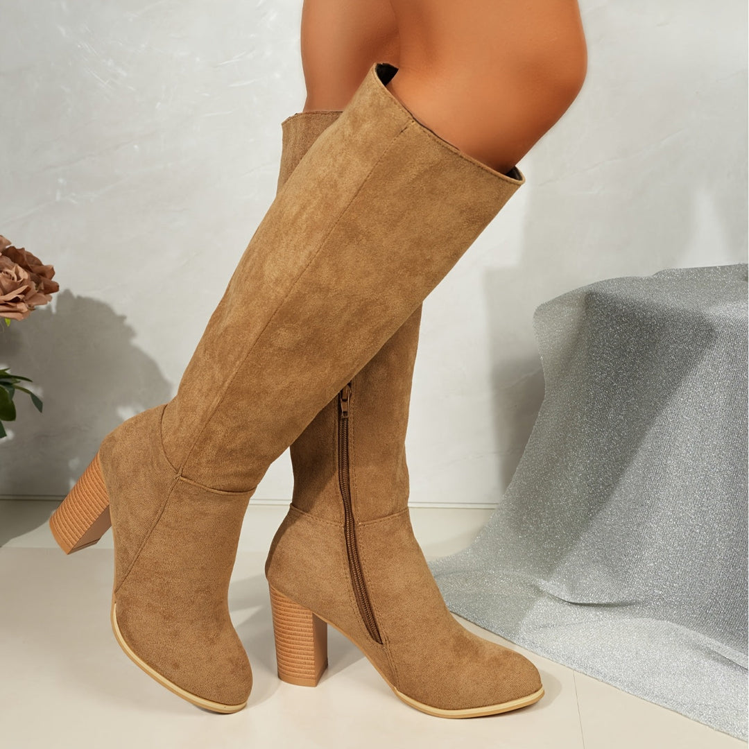 Blythe | Women's Wide Calf Western Cowboy Knee-High Boots - Brown - Image 7