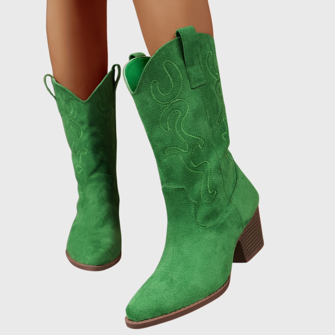 Brecka | Women's Wide Calf Western Cowboy Boots - Royal Blue - Image 11
