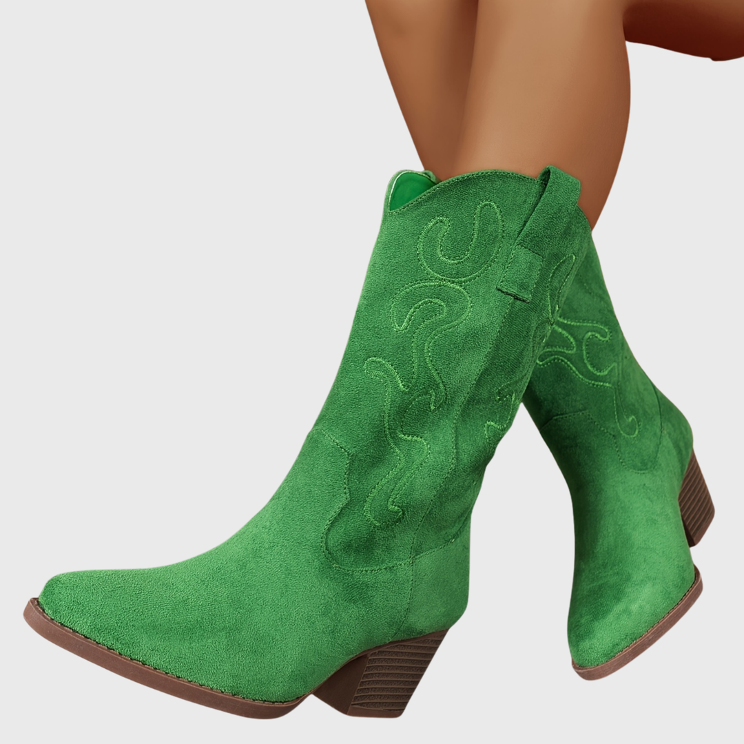 Brecka | Women's Wide Calf Western Cowboy Boots - Royal Blue - Image 12