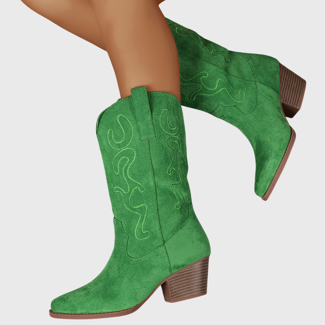 Brecka | Women's Wide Calf Western Cowboy Boots - Royal Blue - Image 5