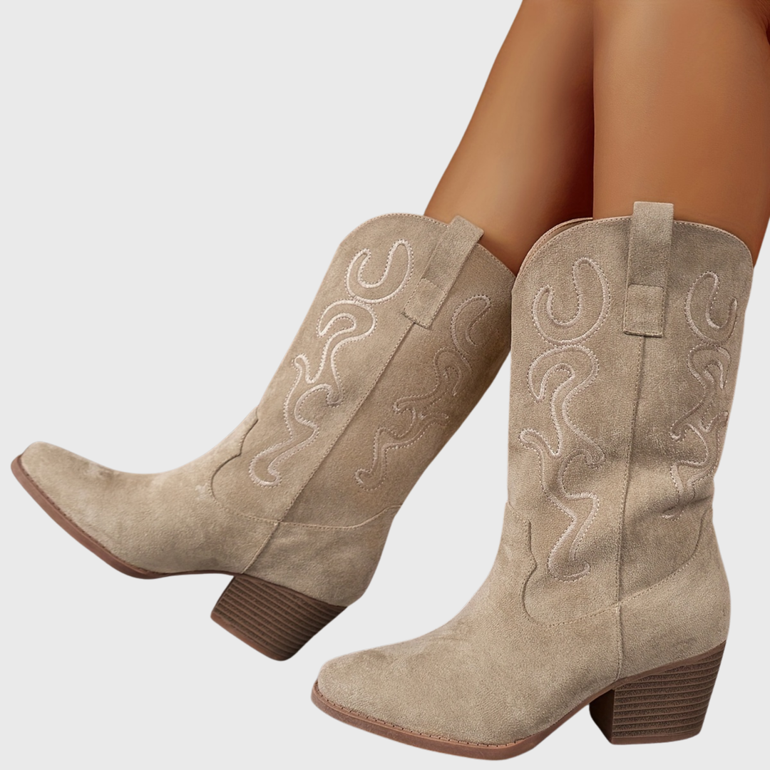 Brecka | Women's Wide Calf Western Cowboy Boots - Royal Blue - Image 6