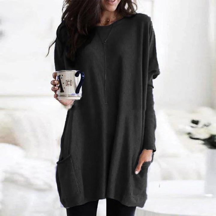Briella | Women's Oversized Long Sleeve Tunic with Pockets - Burgundy - Image 10