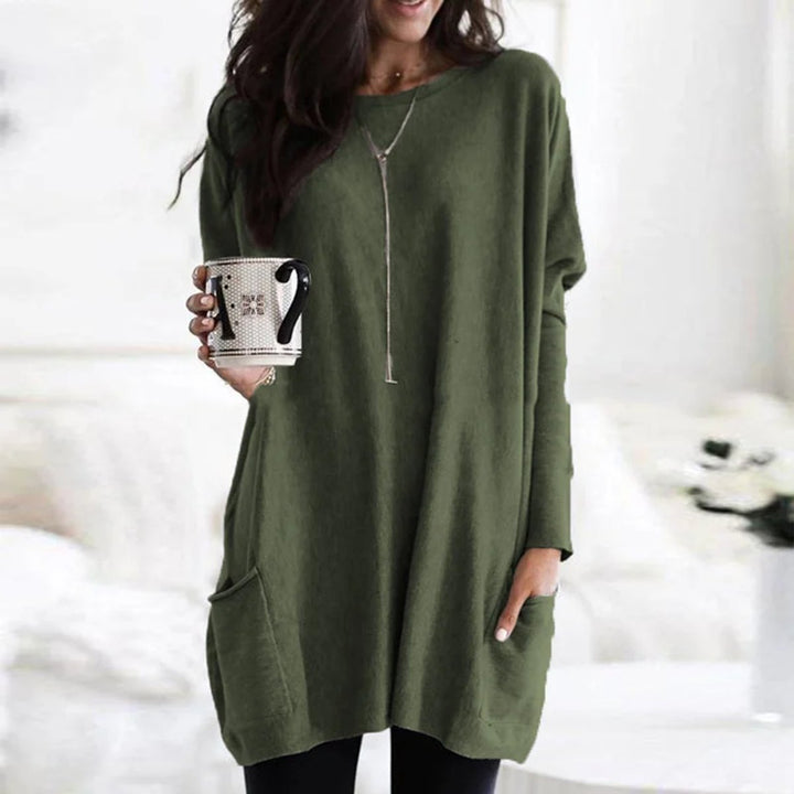 Briella | Women's Oversized Long Sleeve Tunic with Pockets - Burgundy - Image 14