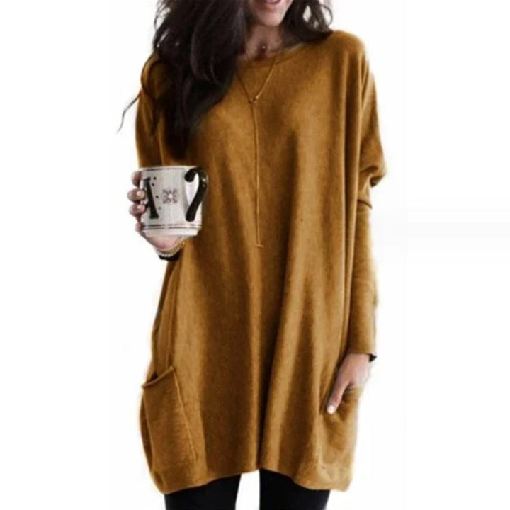 Briella | Women's Oversized Long Sleeve Tunic with Pockets - Burgundy - Image 15