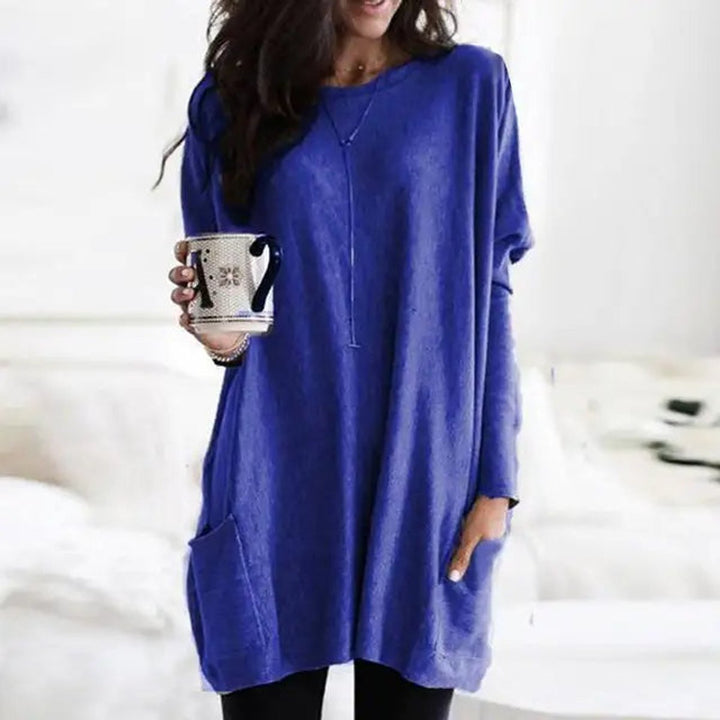Briella | Women's Oversized Long Sleeve Tunic with Pockets - Burgundy - Image 5