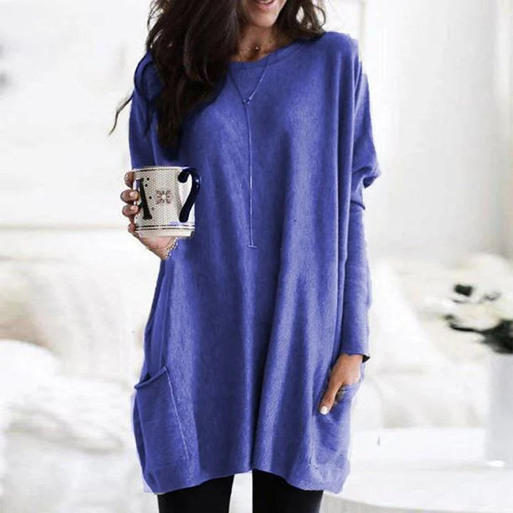 Briella | Women's Oversized Long Sleeve Tunic with Pockets - Burgundy - Image 8