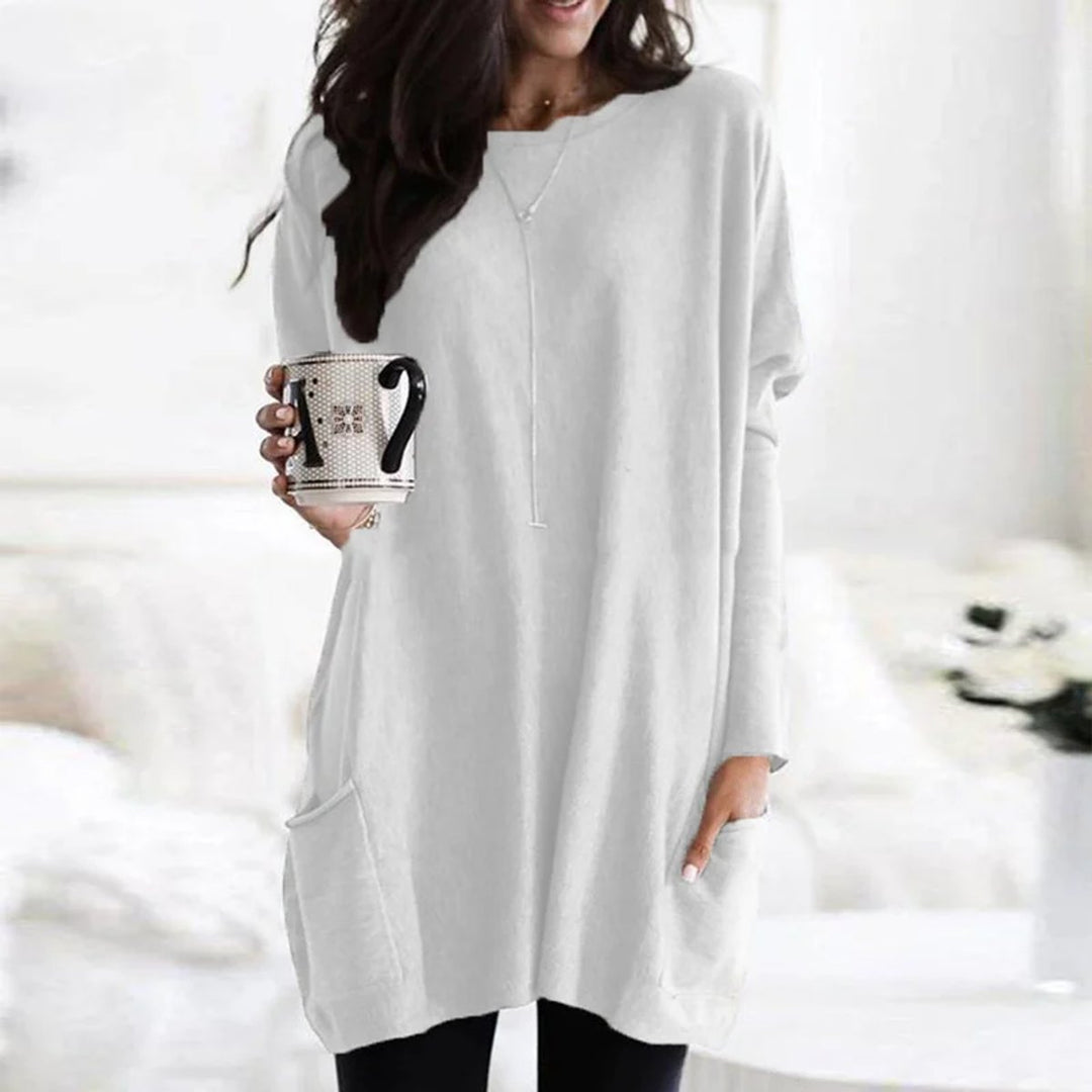 Briella | Women's Oversized Long Sleeve Tunic with Pockets - Burgundy - Image 9