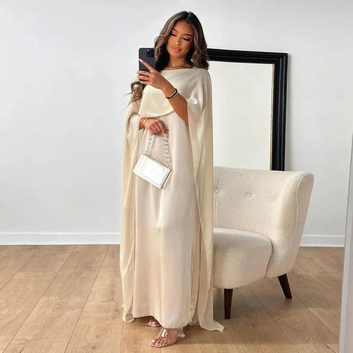 Calloway | Women's Cape Sleeve Maxi Dress Wedding Guest - Champagne - Image 1