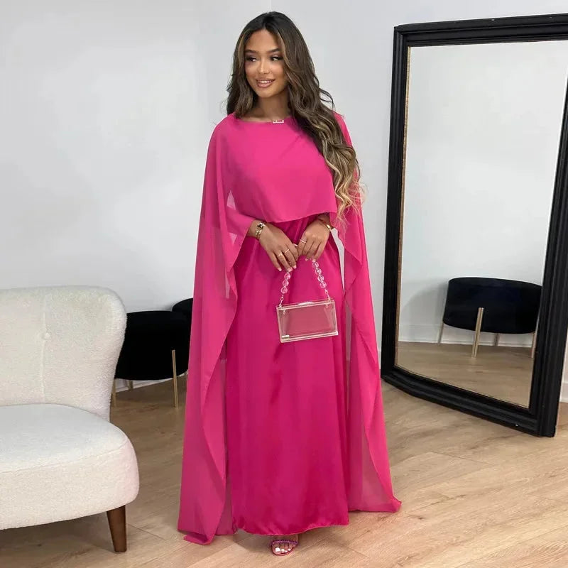 Calloway | Women's Cape Sleeve Maxi Dress Wedding Guest - Champagne - Image 2