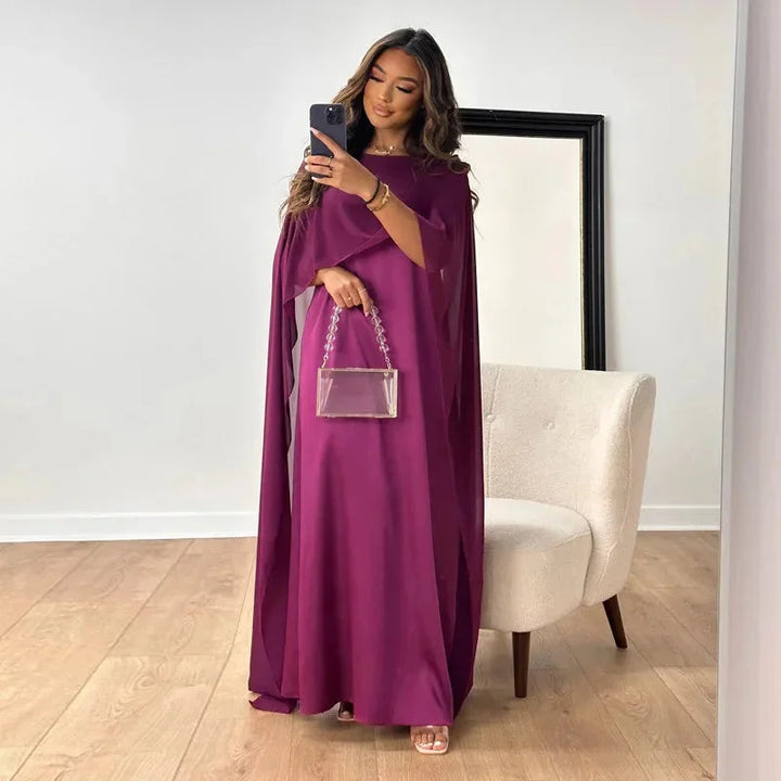 Calloway | Women's Cape Sleeve Maxi Dress Wedding Guest - Champagne - Image 4