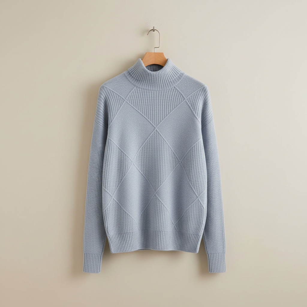 Calloway | Women's Diamond Knit Turtleneck Sweater - Yellow - Image 13