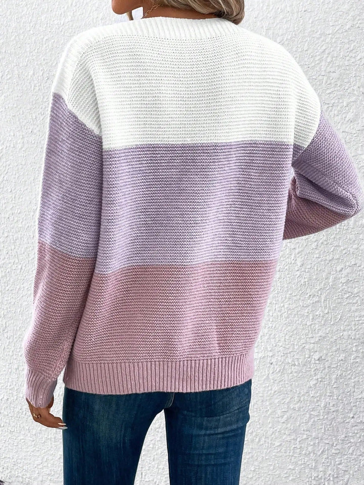 Casmira | Women's Color Block Pullover Sweater - Image 2