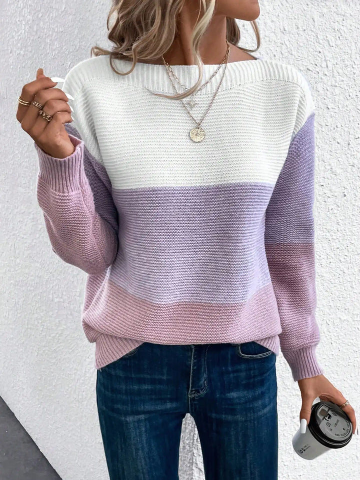 Casmira | Women's Color Block Pullover Sweater - Image 3