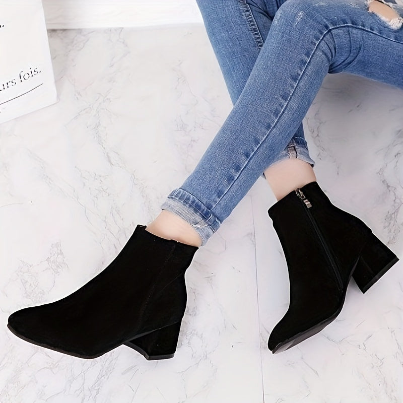 Darienne | Women's Chelsea Ankle Boot with Block Heel - Black - Image 5