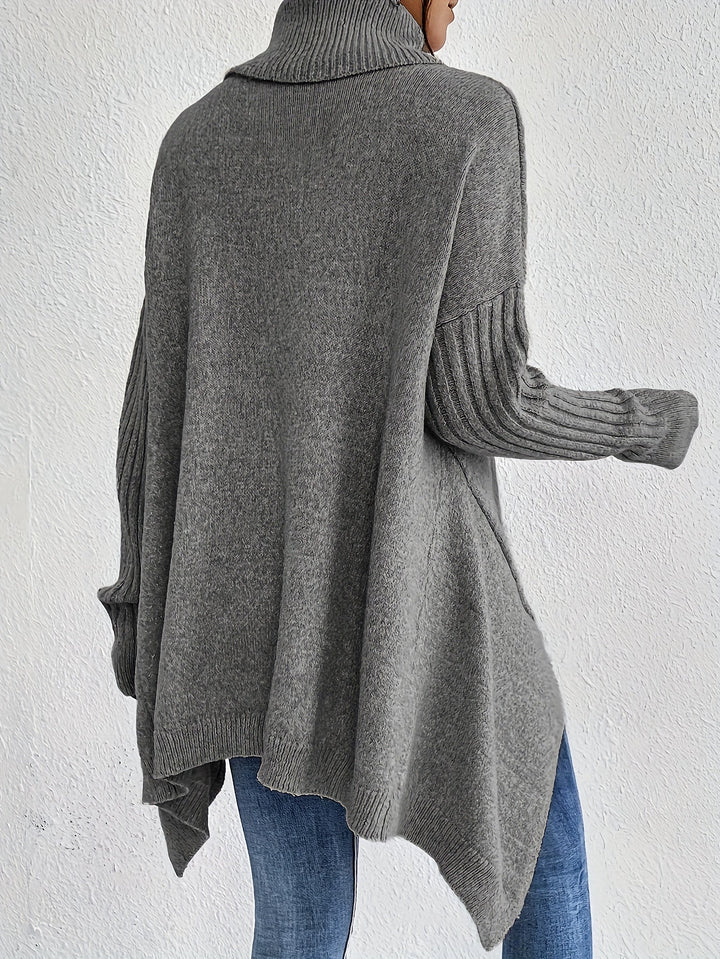 Celestia | Women's Turtleneck Oversized Sweater - Blue - Image 17