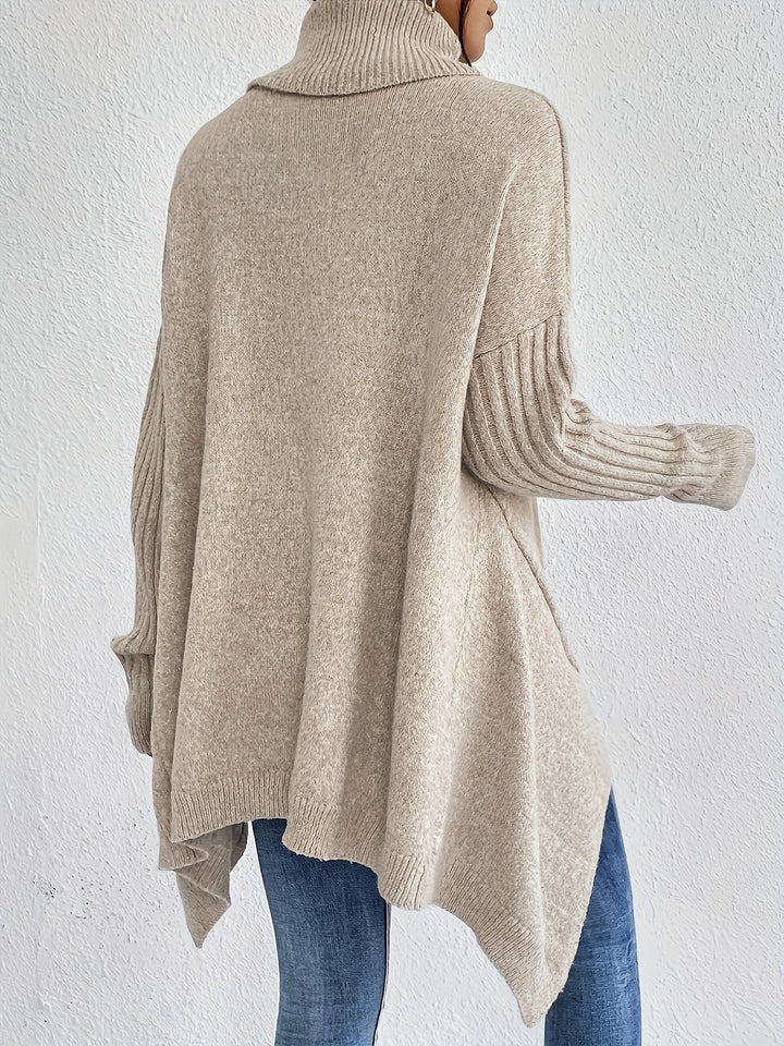Celestia | Women's Turtleneck Oversized Sweater - Blue - Image 18