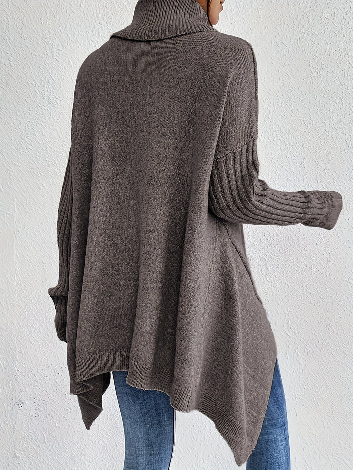 Celestia | Women's Turtleneck Oversized Sweater - Blue - Image 20